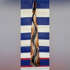 🥳✨ 100% Silk - Stacy Adams - Rich Brown & Black Abstract Neck Tie - Men’s OS